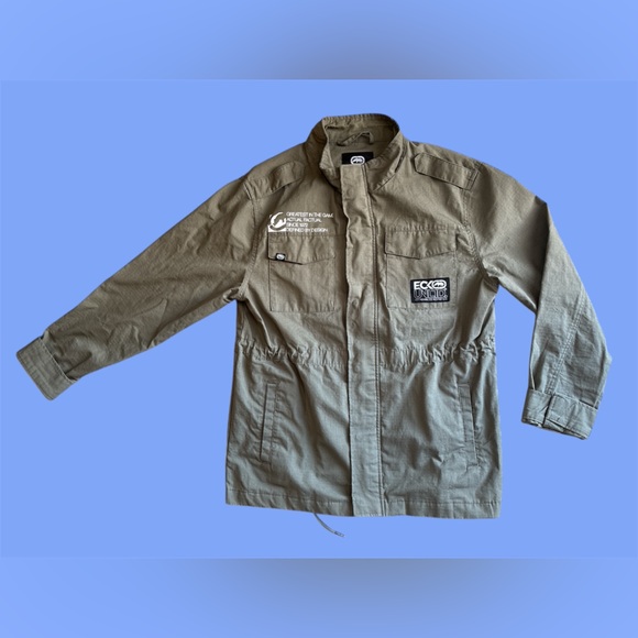 Ecko Unlimited Other - Ecko Unltd Khaki/Green Field Jacket Men’s Large Utility Pockets Full‎ Zip EUC